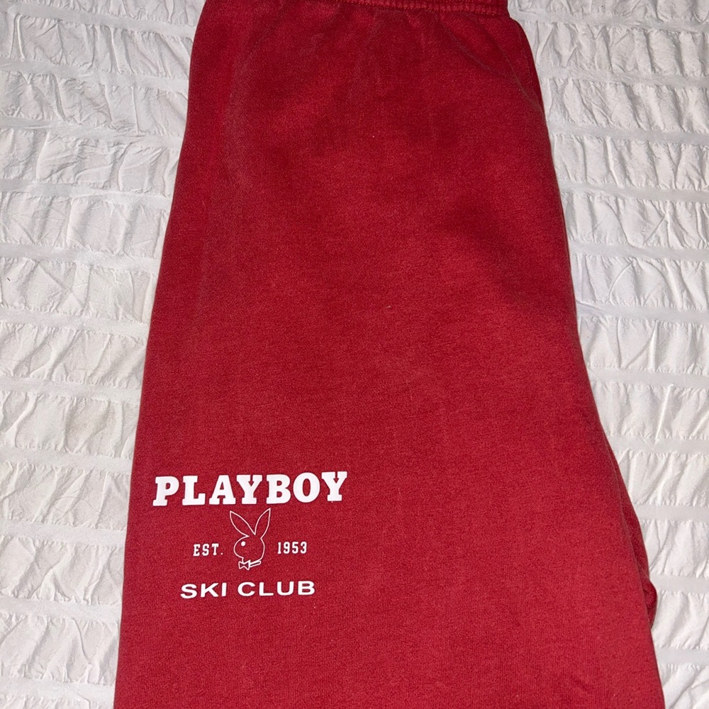 PLAYBOY Red Sweatpants Casual Joggers